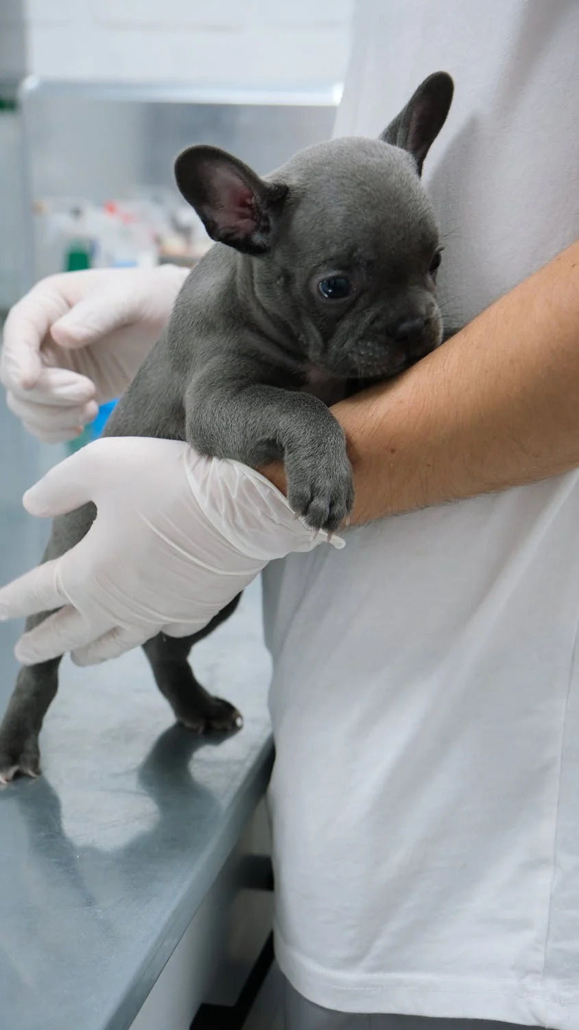 Veterinarian with a dog
